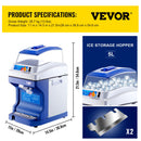 VEVOR Commercial Ice Shaver Ice Shaving Machine Crusher Snow Cone Maker 200KG/H-6