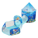 3 in 1 Kids Play Tent with Tunnel, Basketball Hoop for Boys, Girls, Babies and Toddlers, Indoor/Outdoor Pop Up Playhouse with Carrying Bag & Banding Straps Birthday Gifts, Blue Ocean-12