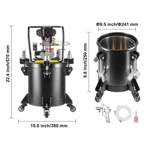Spray Paint Pressure Pot Tank 10 L/2.5 gal Fully Automatic Stirring 70 psi