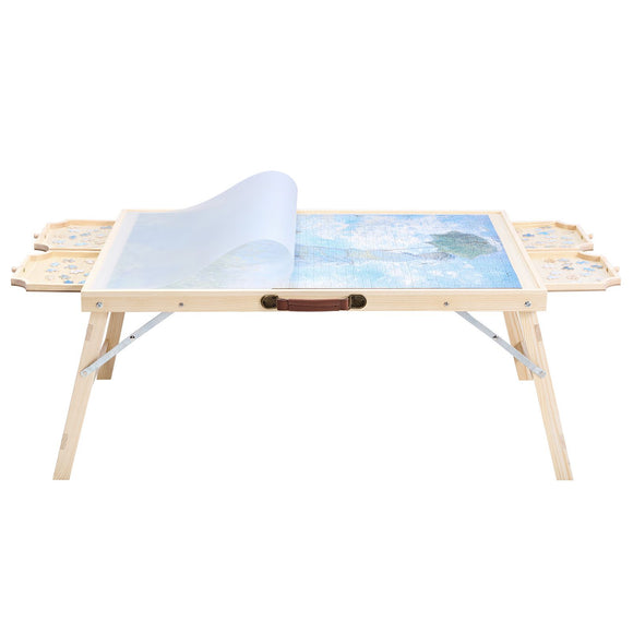 1500 Piece Puzzle Board with Folding Leg Portable Wooden Jigsaw 86x63cm
