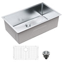 Kitchen Sink, 304 Stainless Steel Drop-In Sinks, Undermount Single Bowl Basin with Accessories(Pack of 3), Household Dishwasher Sinks for Workstation, RV, Prep Kitchen, and Bar Sink, 30 inch-1
