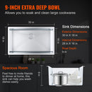 Kitchen Sink, 304 Stainless Steel Drop-In Sinks, Undermount Single Bowl Basin with Accessories(Pack of 3), Household Dishwasher Sinks for Workstation, RV, Prep Kitchen, and Bar Sink, 30 inch-3