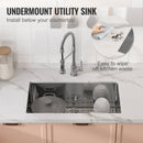 Kitchen Sink, 304 Stainless Steel Drop-In Sinks, Undermount Single Bowl Basin with Accessories(Pack of 3), Household Dishwasher Sinks for Workstation, RV, Prep Kitchen, and Bar Sink, 30 inch-4