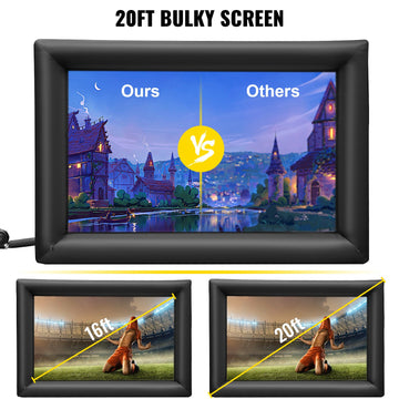 VEVOR 6x4m Inflatable Projector Screen Movie Screen Outdoor Theater w/Blower - 0