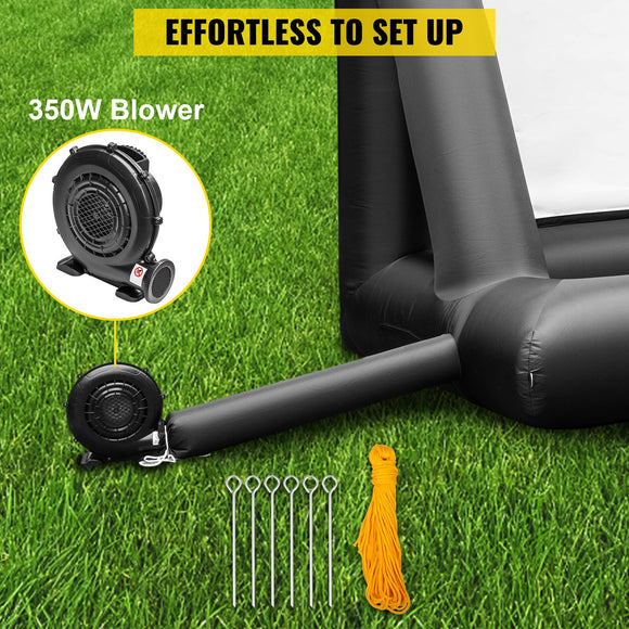VEVOR 6x4m Inflatable Projector Screen Movie Screen Outdoor Theater w/Blower