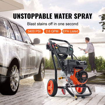 Gas Pressure Washer Gas Powered Washer 3400 PSI 2.6 GPM 210cc 5 Nozzles - 0