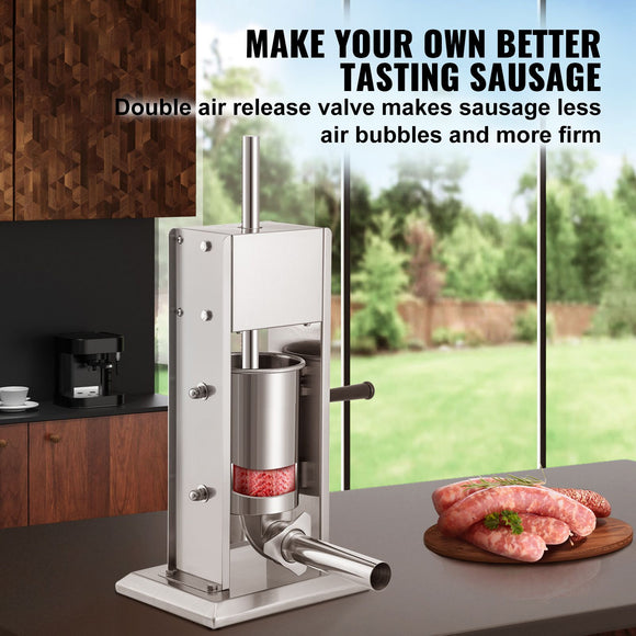 Sausage Stuffer 5LBS/3L Capacity Homemade Sausage Maker Stainless Steel