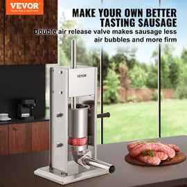 VEVOR Sausage Stuffer 5LBS/3L Capacity Homemade Sausage Maker Stainless Steel - 0