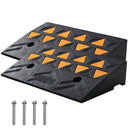 Rubber Curb Ramp 2 Pack, 11 cm Rise Height Heavy-Duty 15 tons Load Capacity Threshold Ramps, Driveway Ramps with Stable Grid Structure for Cars, Wheelchairs, Bikes, Motorcycles-9