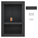 Shower Niche Ready for Tile 40.64 x 60.96 cm, 16 x 24 inch Double Shelf Organizer, Square Corners Wall-inserted Niche Recessed, Sealed Protection Modern Soap Storage Niche for Shower Bathroom, Black-1