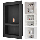 Shower Niche Ready for Tile 40.64 x 60.96 cm, 16 x 24 inch Double Shelf Organizer, Square Corners Wall-inserted Niche Recessed, Sealed Protection Modern Soap Storage Niche for Shower Bathroom, Black-9