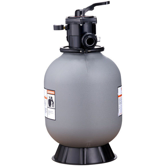 VEVOR Sand Filter, 16-inch, 406.4mm, Up to 35 GPM Flow Rate, Above Inground Swimming Pool Sand Filter System with 7-Way Multi-Port Valve, Filter, Backwash, Rinse, Recirculate, Waste, Winter, Closed Functions