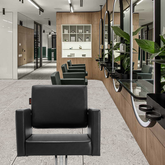 VEVOR Salon Chair, Barber Chair for Hair Stylist, Styling Chair with Heavy Duty Hydraulic Pump, Swivel Hair Salon Chair with Footrest for Beauty Spa Shampoo, Max Load Weight 330 lbs, Black