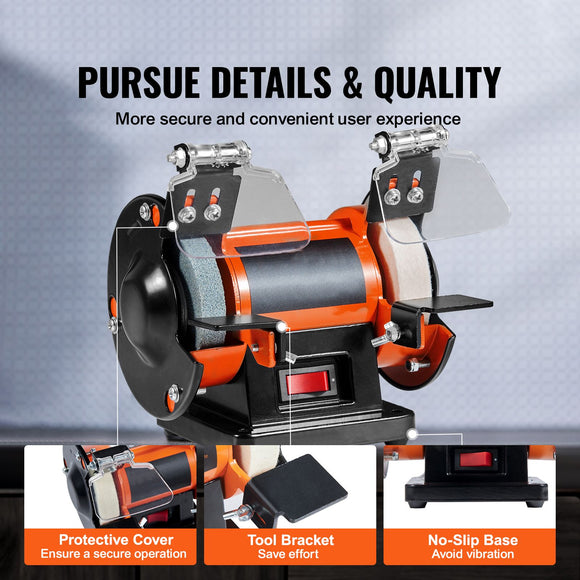 Jewelry Polisher, Bench Grinder Polishing & Buffing Machine, 3590RPM Bench Lathe Polisher with 1 Wool Wheel & 1 Abrasive Fiber Wheel & 1 Grinding Wheel & 100pcs Tools