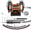 Jewelry Polisher, Bench Grinder Polishing & Buffing Machine, 3590RPM Bench Lathe Polisher with 1 Wool Wheel & 1 Abrasive Fiber Wheel & 1 Grinding Wheel & 100pcs Tools-9