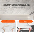 Ceiling Tiles 12-Pack 24 x 24 in PVC Easy Installation White Geometric-5