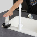 VEVOR Glass Rinser, 10 Powerful Spraying Jets Rotating Cup Rinser for Sink, 304 Stainless Steel Faucet Cup Washer & Silicone Nonslip Pad for Baby Bottle, Glass Cup, Wine Glass (Matte Black Base)-8