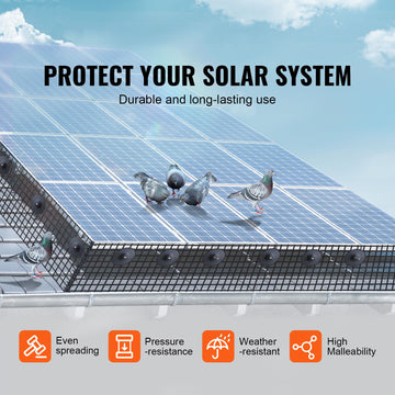 8in x 100ft Solar Panel Bird Guard Critter Guard Roll Kit 70pcs Fasteners - 0