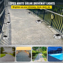 Driveway Lights 12-Pack Solar Driveway Lights Bright White with Screws Solar Deck Lights Outdoor Waterproof Wireless Dock Lights 6 LEDs for Path Warning Garden Walkway Sidewalk Steps-2