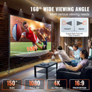 Projector Screen with Stand, 150 inch 16:9 4K 1080 HD Outdoor Movie Screen with Stand, Wrinkle-Free Projection Screen with Tripods and Carry Bag, for Home Theater Cinema Backyard Movie Night-2