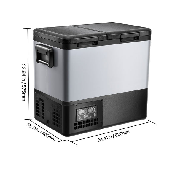 Portable Car Refrigerator Freezer Compressor 55L Dual Zone for Car Home