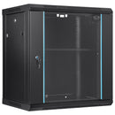 Wall Mount Network Server Cabinet, 393.7 mm Deep, Server Rack Cabinet Enclosure, 90.72 kg Max. Ground-mounted Load Capacity, with Locking Glass Door Side Panels, for IT Equipment, A/V Devices-1