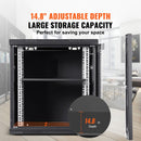 Wall Mount Network Server Cabinet, 393.7 mm Deep, Server Rack Cabinet Enclosure, 90.72 kg Max. Ground-mounted Load Capacity, with Locking Glass Door Side Panels, for IT Equipment, A/V Devices-2