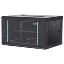 6U Wall Mount Network Server Cabinet, 15.5'' Deep, Server Rack Cabinet Enclosure, 200 lbs Max. Ground-mounted Load Capacity, with Locking Glass Door Side Panels, for IT Equipment, A/V Devices-1