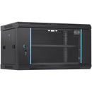 6U Wall Mount Network Server Cabinet, 15.5'' Deep, Server Rack Cabinet Enclosure, 200 lbs Max. Ground-mounted Load Capacity, with Locking Glass Door Side Panels, for IT Equipment, A/V Devices-9