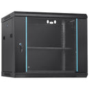 9U Wall Mount Network Server Cabinet, 39.37 cm Deep, Server Rack Cabinet Enclosure, 90.7 kg Max. Ground-mounted Load Capacity, with Locking Glass Door Side Panels, for IT Equipment, A/V Devices-12