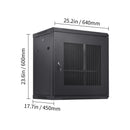 12U Wall Mount Network Server Cabinet, 15.5'' Deep, Server Rack Cabinet Enclosure, 200 lbs Max. Ground-mounted Load Capacity, with Locking Door Side Panels, for IT Equipment, A/V Devices-8