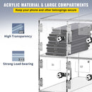 Acrylic Cell Phone Locker Box Storage Cabinet Pocket w/Keys 20 Slots Clear-4