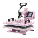 VEVOR Heat Press Machine 12x15 in 5 in 1 with 30oz Tumbler Press T-Shirts Pink-10