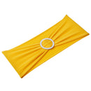 Stretch Spandex Chair Sashes, Chair Slipcover and Stretch Chair Sash with Round Buckle, Elastic Chair Bands, Fitting Wedding, Holiday, Banquet, Party Chair Decoration (100 PCS Golden Yellow)-11