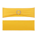 Stretch Spandex Chair Sashes, Chair Slipcover and Stretch Chair Sash with Round Buckle, Elastic Chair Bands, Fitting Wedding, Holiday, Banquet, Party Chair Decoration (100 PCS Golden Yellow)-12