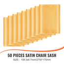 Stretch Spandex Chair Sashes Bows, Chair Slipcover and Stretch Chair Sash, Elastic Chair Bands, Fitting Wedding, Holiday, Banquet, Party, Celebration Chair Decoration (50 PCS Gold)-2