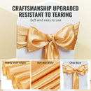Stretch Spandex Chair Sashes Bows, Chair Slipcover and Stretch Chair Sash, Elastic Chair Bands, Fitting Wedding, Holiday, Banquet, Party, Celebration Chair Decoration (50 PCS Gold)-3