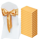 Stretch Spandex Chair Sashes Bows, Chair Slipcover and Stretch Chair Sash, Elastic Chair Bands, Fitting Wedding, Holiday, Banquet, Party, Celebration Chair Decoration (50 PCS Gold)-9