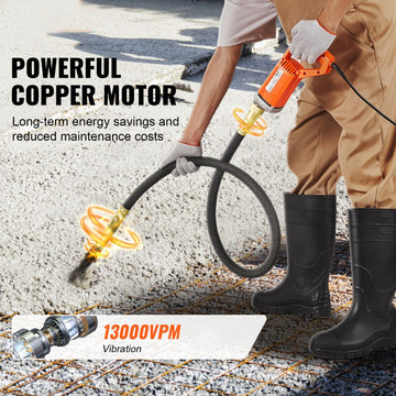 Handheld Electric Concrete Vibrator 960W 2M Shaft Air Bubble Remover - 0