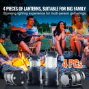 LED Camping Lanterns Collapsible Battery Powered Flashlights Set of 4-5
