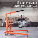 Hydraulic Engine Hoist with Lever, 2000KG Heavy-duty Cherry Picker Shop Crane, Foldable Engine Crane and Engine Hoist leveler for Auto Repair, Motors, Weights Lifting, Loading-2