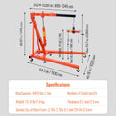 VEVOR Hydraulic Engine Hoist with Lever, 2000KG Heavy-duty Cherry Picker Shop Crane, Foldable Engine Crane and Engine Hoist leveler for Auto Repair, Motors, Weights Lifting, Loading-7