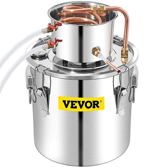 VEVOR 50L Water Alcohol Distiller Copper Moonshinestill Brewing w/ Water Pump