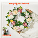 Artificial Decorative Wreath 60.96 cm White Pink Yellow Peonies Hydrangeas-6