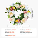 Artificial Decorative Wreath 60.96 cm White Pink Yellow Peonies Hydrangeas-7
