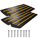 Curb Ramp, 2 Pack, 6.5 cm Rise, Rubber Driveway Ramps, Heavy Duty 15 tons Weight Capacity Threshold Ramp, Curbside Bridge Ramps for Loading Dock Garage Sidewalk, Expandable Full Ramp Set-1