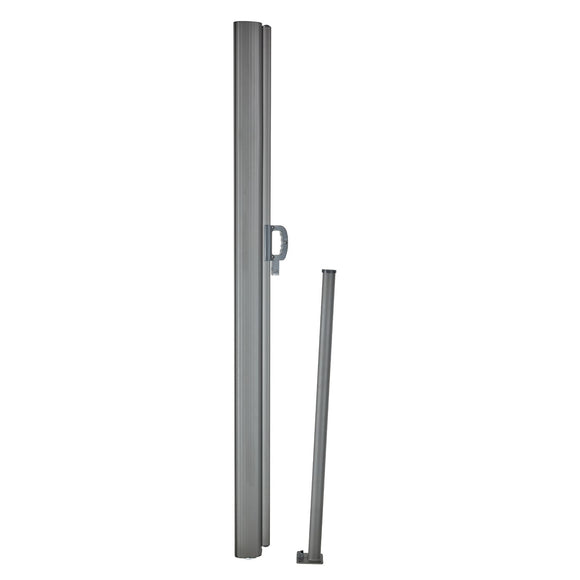Retractable Side Awning, 160X300cm Aluminum Outdoor Privacy Screen, 280g Polyester Water-proof Retractable Patio Screen, UV 30+ Room Divider Wind Screen for Patio, Backyard, Balcony, Black
