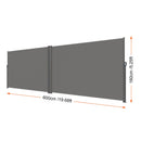 Retractable Side Awning, 160X600cm Aluminum Outdoor Privacy Screen, 280g Polyester Water-proof Retractable Patio Screen, UV 30+ Room Divider Wind Screen for Patio, Backyard, Balcony, Gray-8