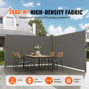Retractable Side Awning, 180X600cm Aluminum Outdoor Privacy Screen, 280g Polyester Water-proof Retractable Patio Screen, UV 30+ Room Divider Wind Screen for Patio, Backyard, Balcony, Gray-2