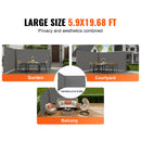 Retractable Side Awning, 180X600cm Aluminum Outdoor Privacy Screen, 280g Polyester Water-proof Retractable Patio Screen, UV 30+ Room Divider Wind Screen for Patio, Backyard, Balcony, Gray-6